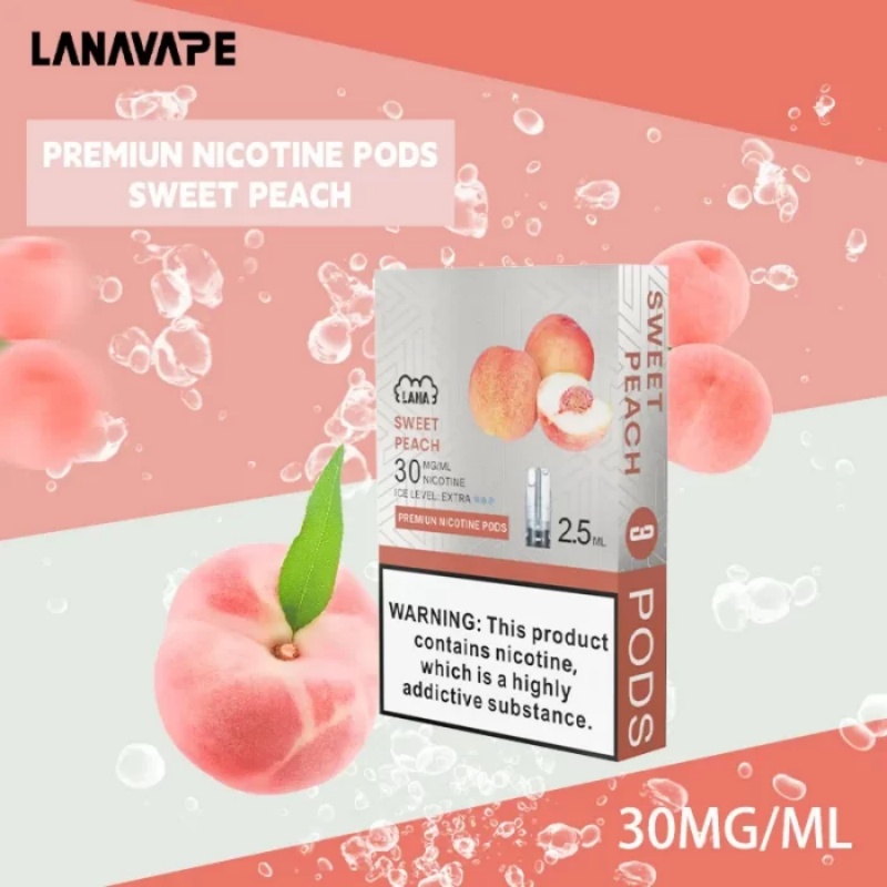 【水蜜桃味】LANA電子煙透明發光煙彈 